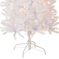 Clearance National Tree Company Artificial Pre-Lit Slim Christmas Tree, White, Kingswood Fir, White Lights, Includes Stand, 7 Feet