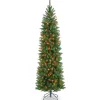 Artificial Pre-Lit Slim Christmas Tree, Green, Kingswood Fir, Multicolor Lights, Includes Stand, 7.5 Feet^National Tree Company Discount