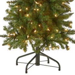 Flash Sale National Tree Company Artificial Pre-Lit Slim Christmas Tree, Green, Kingswood Fir, White Lights, Includes Stand, 4.5 Feet