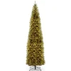 Artificial Pre-Lit Slim Christmas Tree, Green, Kingswood Fir, White Lights, Includes Stand, 10 Feet^National Tree Company Shop