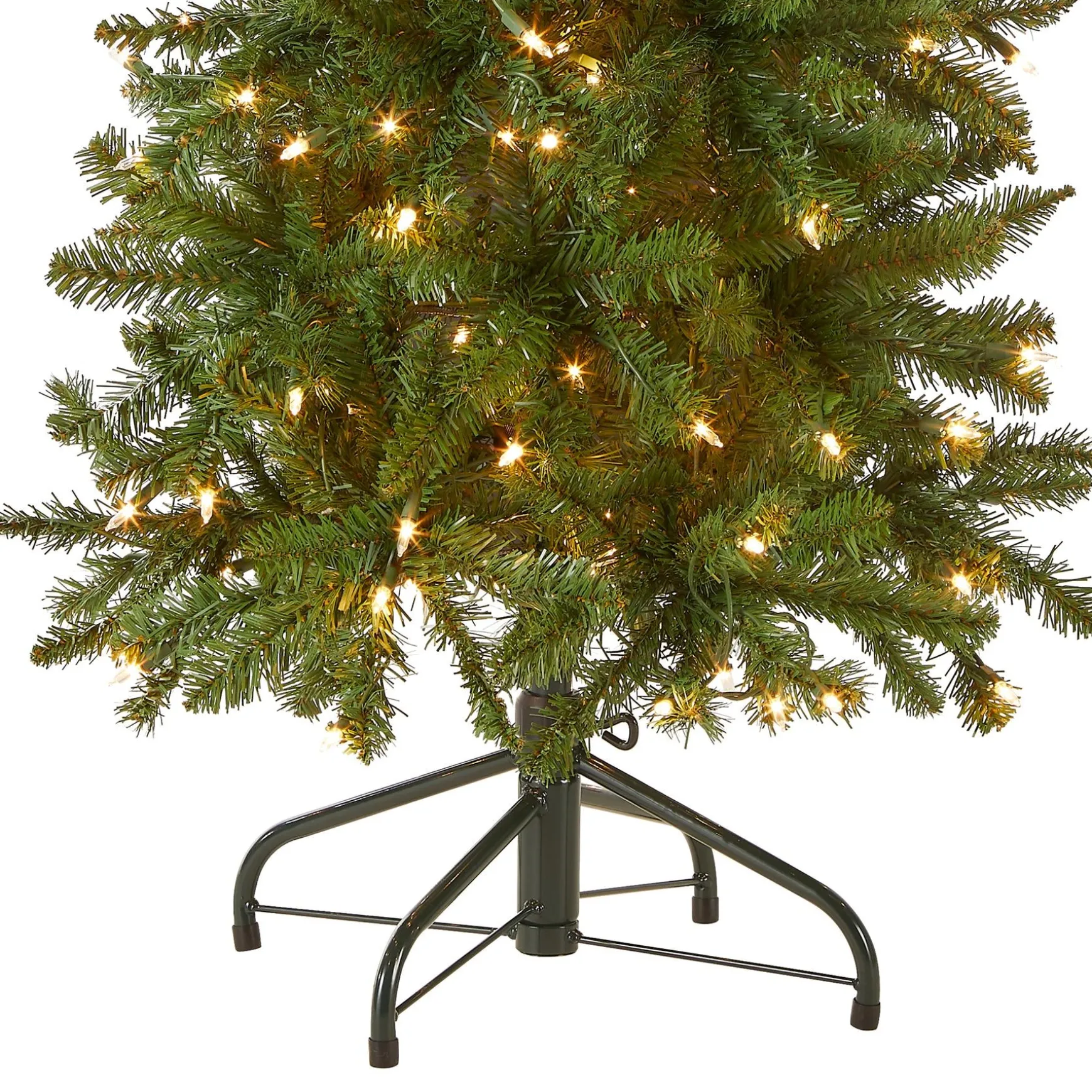 Clearance National Tree Company Artificial Pre-Lit Slim Christmas Tree, Green, Kingswood Fir, White Lights, Includes Stand, 4.5 Feet