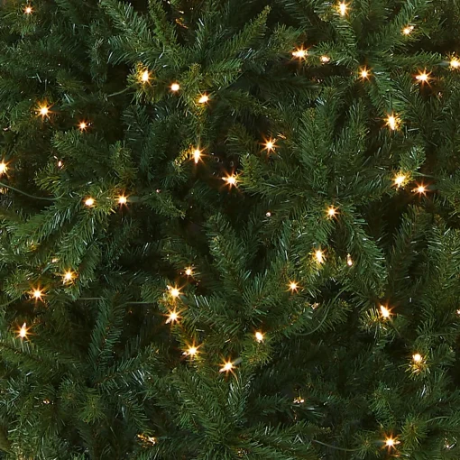 Best Sale National Tree Company Artificial Pre-Lit Slim Christmas Tree, Green, Kingswood Fir, White Lights, Includes Stand, 10 Feet