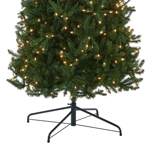 Best Sale National Tree Company Artificial Pre-Lit Slim Christmas Tree, Green, Kingswood Fir, White Lights, Includes Stand, 10 Feet