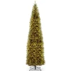 Cheap National Tree Company Artificial Pre-Lit Slim Christmas Tree, Green, Kingswood Fir, Multicolor Lights, Includes Stand, 12 Feet