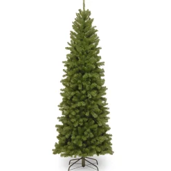 Artificial Slim Christmas Tree, Green, North Valley Spruce, Includes Stand, 6.5 Feet^National Tree Company Online