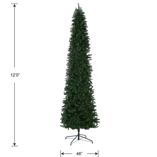 Cheap National Tree Company Artificial Slim Christmas Tree, Green, Kingswood Fir, Includes Stand, 12 Feet