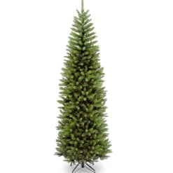 Shop National Tree Company Artificial Slim Christmas Tree, Green, Kingswood Fir, Includes Stand, 7 Feet