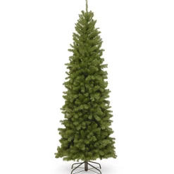 Artificial Slim Christmas Tree, Green, North Valley Spruce, Includes Stand, 7 Feet^National Tree Company Online