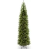 Fashion National Tree Company Artificial Slim Christmas Tree, Green, Kingswood Fir, White Lights, Includes Stand, 10 Feet