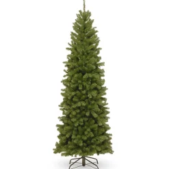 Clearance National Tree Company Artificial Slim Christmas Tree, Green, North Valley Spruce, Includes Stand, 7 Feet