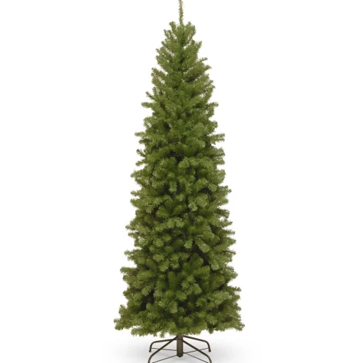 Clearance National Tree Company Artificial Slim Christmas Tree, Green, North Valley Spruce, Includes Stand, 7 Feet