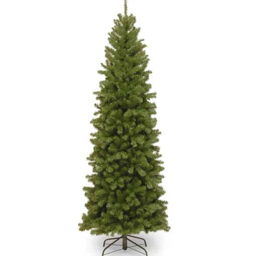 Shop National Tree Company Artificial Slim Christmas Tree, Green, North Valley Spruce, Includes Stand, 6.5 Feet