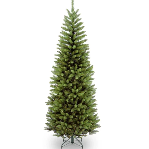 Clearance National Tree Company Artificial Slim Christmas Tree, Green, Kingswood Fir, Includes Stand, 6.5 Feet