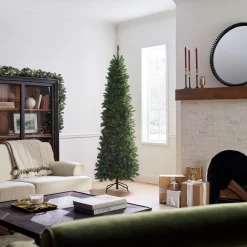Best National Tree Company Artificial Slim Christmas Tree, Green, Kingswood Fir, Includes Stand, 7.5 Feet