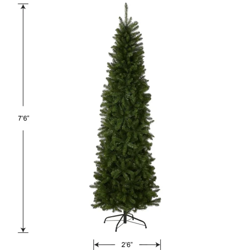 Best National Tree Company Artificial Slim Christmas Tree, Green, Kingswood Fir, Includes Stand, 7.5 Feet