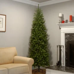 Best National Tree Company Artificial Slim Christmas Tree, Green, Kingswood Fir, Includes Stand, 7.5 Feet