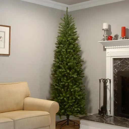Best National Tree Company Artificial Slim Christmas Tree, Green, Kingswood Fir, Includes Stand, 7.5 Feet