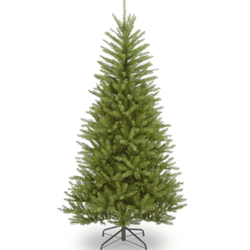 Online National Tree Company Artificial Slim Christmas Tree, Green, Dunhill Fir, Includes Stand, 6.5 Feet