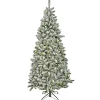 Fashion National Tree Company Artificial Snowy Chatham Slim Hinged Christmas Tree, Pre-Lit With Powerconnect Warm White Led Lights, Plug In, 9 Ft