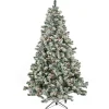 Store National Tree Company Artificial Snowy Crestview Hinged Christmas Tree, Pre-Lit With Clear Incandescent Lights, Plug In, 7.5Ft