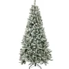 Clearance National Tree Company Artificial Snowy Mixed Pine Christmas Tree, Pre-Lit With Multi Incandescent Lights, Plug In, 6.5 Ft
