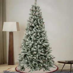 Clearance National Tree Company Artificial Snowy Mixed Pine Christmas Tree, Pre-Lit With Multi Incandescent Lights, Plug In, 6.5 Ft