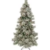 Cheap National Tree Company Artificial Snowy Yorkshire Hinged Christmas Tree, Pre-Lit With Clear Incandescent Lights, Plug In, 6.5 Ft