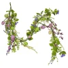 New National Tree Company Artificial Spring Garland, Vine Stem Base, Decorated With Pastel Eggs, Purple Flowers, Berries, Easter Collection, 60 Inches