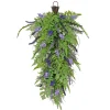 Shop National Tree Company Artificial Spring Teardrop Hanging Decoration, Woven Branch Base, Decorated With Astilbe Flower Blooms, Ferns, Leafy Greens, Spring Collection, 30 Inches