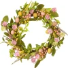 Clearance National Tree Company Artificial Spring Wreath, Decorated With Pastel Eggs, Flower Blooms, Berry Clusters, Easter Collection, 22 Inches