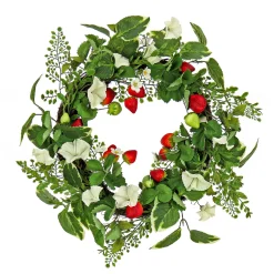 Cheap National Tree Company Artificial Spring Wreath, Woven Branch Base, Decorated With Strawberries, Petunia Blooms, Leafy Greens, Spring Collection, 22 Inches