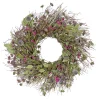Fashion National Tree Company Artificial Spring Wreath, Metal Ring Base, Decorated With Eucalyptus, Wildflowers, Leafy Greens, Spring Collection, 22 Inches