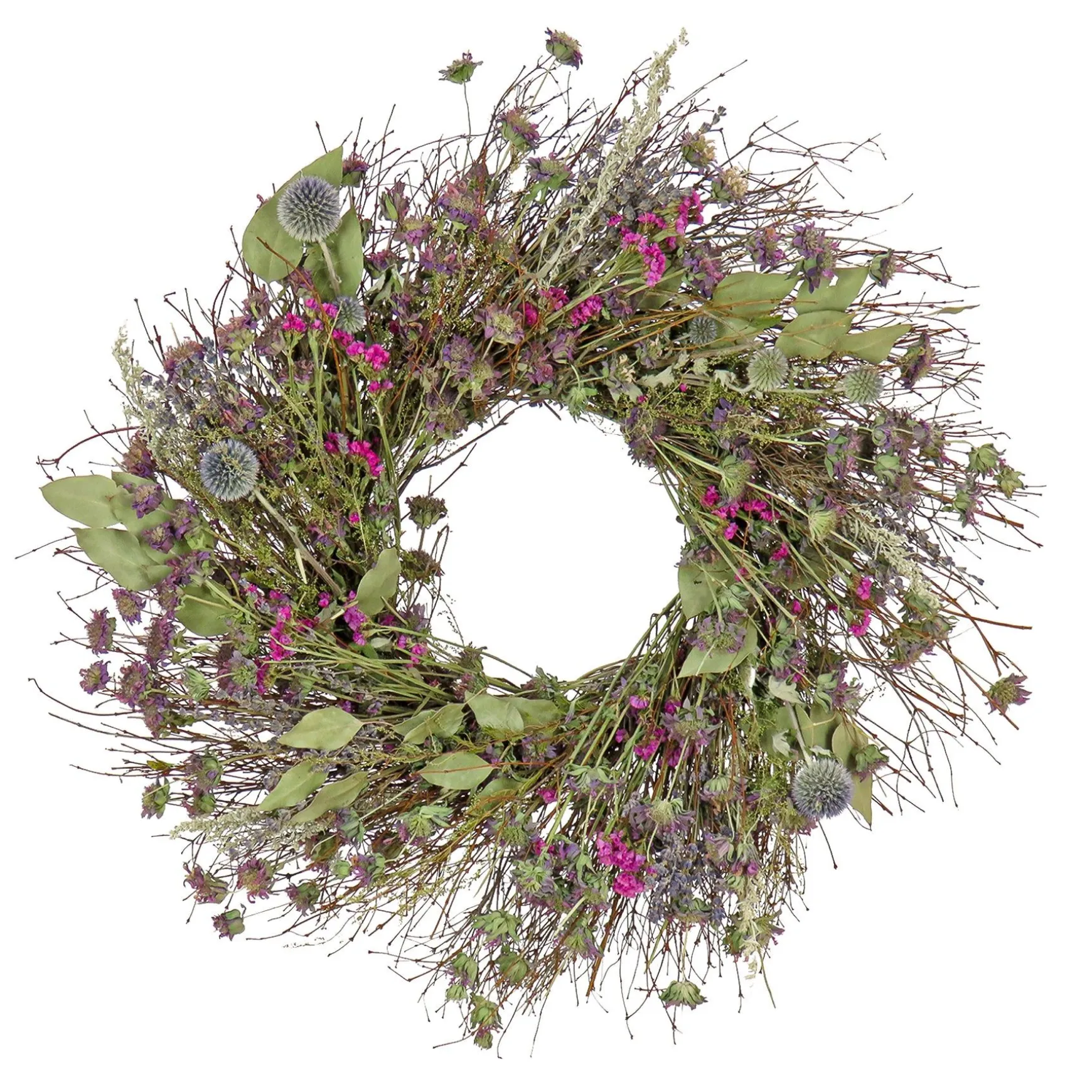 Fashion National Tree Company Artificial Spring Wreath, Metal Ring Base, Decorated With Eucalyptus, Wildflowers, Leafy Greens, Spring Collection, 22 Inches