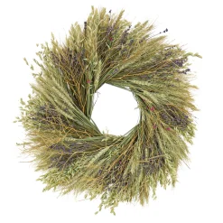 Fashion National Tree Company Artificial Spring Wreath, Metal Ring Base, Decorated With Wheat Stalks, Lavender, Leafy Greens, Spring Collection, 22 Inches