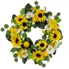 Outlet National Tree Company Artificial Spring Wreath, Woven Branch Base, Decorated With Daisy And Sunflower Blooms, Lemons, Leafy Greens, Spring Collection, 24 Inches