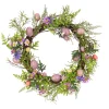 Cheap National Tree Company Artificial Spring Wreath, Woven Branch Base, Decorated With Pink Pastel Eggs, Purple Flowers, Ferns, Leafy Greens, Easter Collection, 22 Inches