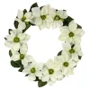 Flash Sale National Tree Company Artificial Spring Wreath, Vine Stem Base, Decorated With White Magnolia Flowers, Dark Green Leaves, Spring Collection, 24 Inches