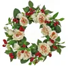 Sale National Tree Company Artificial Spring Wreath, Woven Branch Base, Decorated With Peony Flowers, Raspberries, Leafy Greens, Spring Collection, 22 Inches
