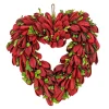 Best National Tree Company Artificial Valentine'S Floral Heart Wreath, Decorated With Red Leaves, Valentine'S Day Collection, 12 Inches