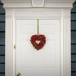 Best National Tree Company Artificial Valentine'S Floral Heart Wreath, Decorated With Red Leaves, Valentine'S Day Collection, 12 Inches