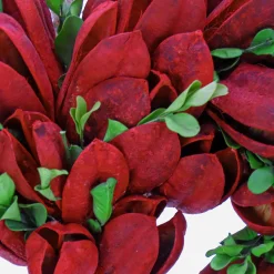 Best National Tree Company Artificial Valentine'S Floral Heart Wreath, Decorated With Red Leaves, Valentine'S Day Collection, 12 Inches