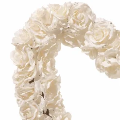 Clearance National Tree Company Artificial Valentine'S Floral Heart Wreath, White, Decorated With Roses, Valentine'S Day Collection, 20 Inches