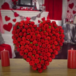 Online National Tree Company Artificial Valentine'S Heart, Decorated With Red Roses, Valentine'S Day Collection, 17 Inches