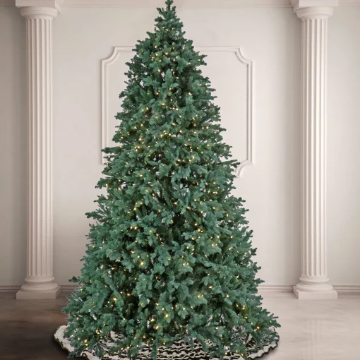 Store National Tree Company Artificial Wellesley Fir Hinged Christmas Tree, Pre-Lit With Powerconnect Warm White Led Lights, Plug In, 6.5 Ft