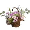 Cheap National Tree Company Artificial Wicker Spring Basket, White, Filled With Eggs, Leaves, Flower Blooms, Easter Collection, 16 Inches