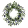 Shop National Tree Company Artificial Wreath Decoration, Purple, Woven Branch Base, Decorated With Lavender, Rosemary, Flowing Green Stems, Spring Collection, 19 Inches