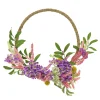 Clearance National Tree Company Artificial Wreath Decoration, Purple, Woven Hoop Ring Base, Decorated With Lavender, Mini Blossoms, Flowing Green Stems, Spring Collection, 16 Inches