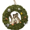 Shop National Tree Company Artificial Wreath, Decorated With Flower Blooms, Rabbits, Easter Collection, 15 Inches