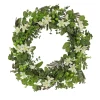 Shop National Tree Company Artificial Wreath Decoration, Green, Woven Branch Base, Decorated With Mixed Flower Blooms, Flowing Green Stems, Spring Collection, 24 Inches