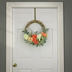 Hot National Tree Company Artificial Wreath Decoration, Pink, Woven Hoop Ring Base, Decorated With Peony, Rose And Lamb'S Ear Flower Blooms, Seed Pods, Flowing Green Stems, Spring Collection, 20 Inches